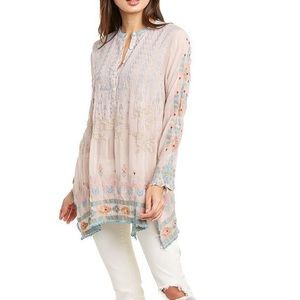 Johnny Was Dusty Rose Jardin Tunic Rayon Large NWT